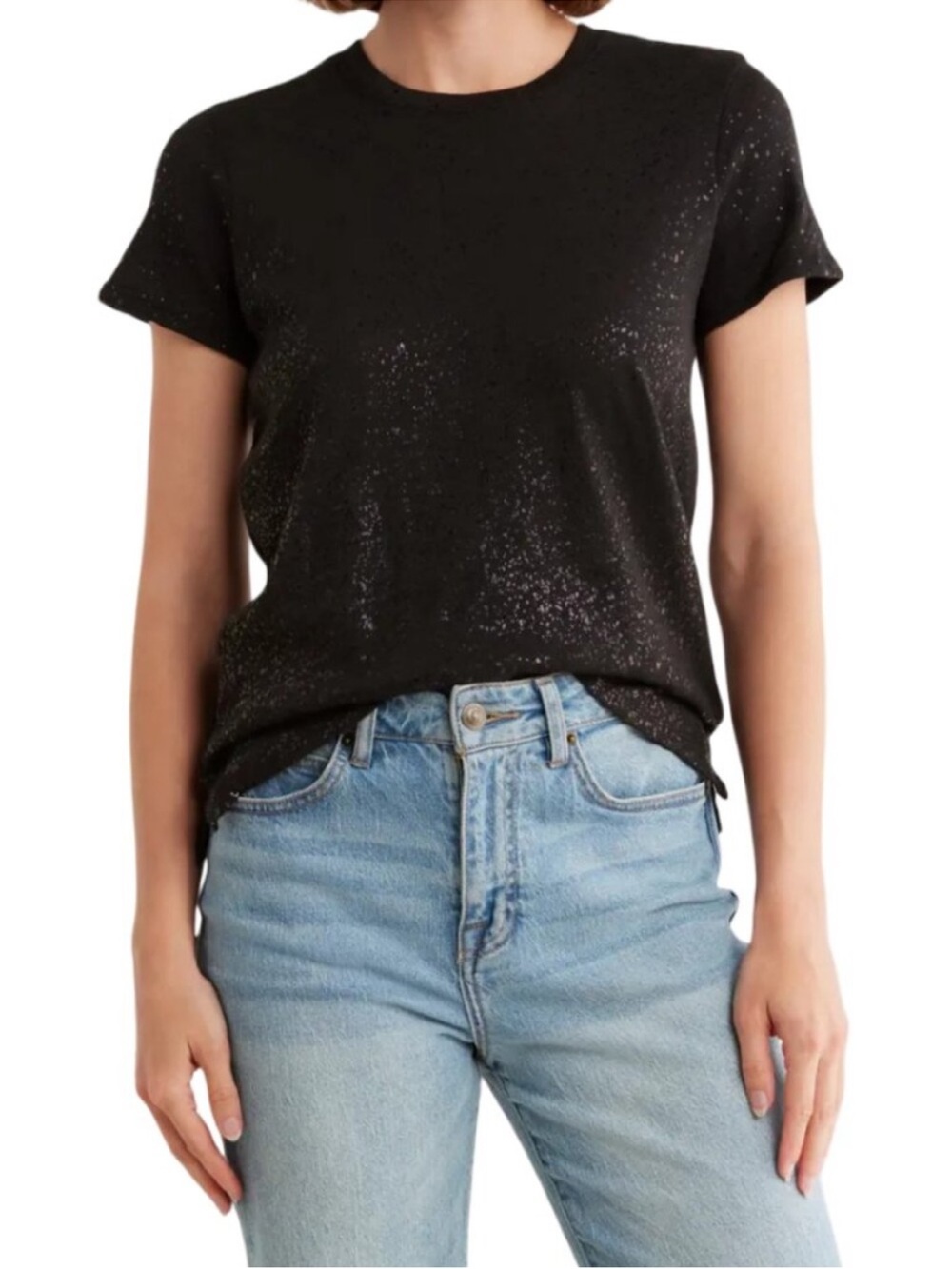 ATM Slub Jersey Metallic Short Sleeve Crew
Tee Size S Black